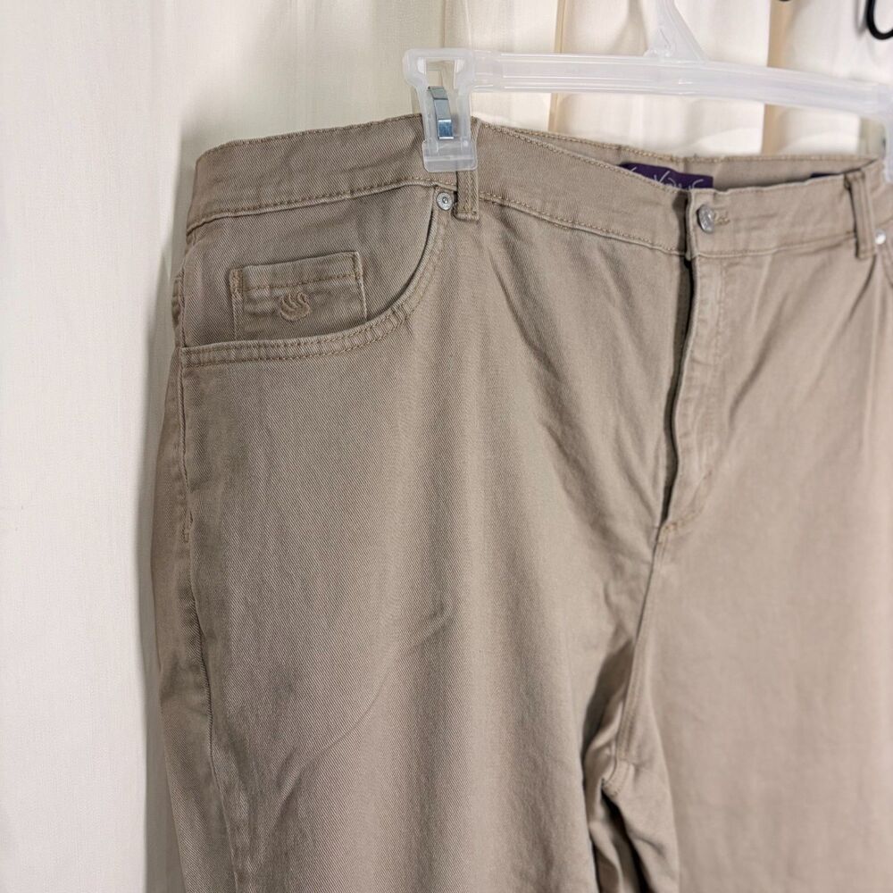 Gloria Vanderbilt Amanda Jeans Womens 24W Tan Khaki High Rise Tapered Leg